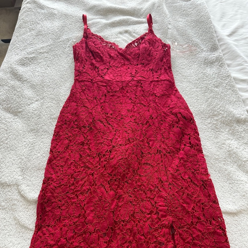 Red dress with adjustable straps